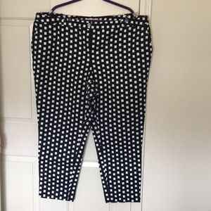 Michael Kors Navy & White Checked Crops